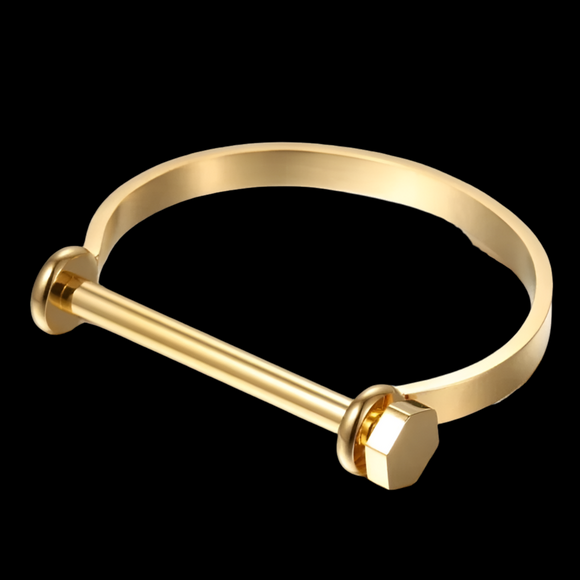 LUSH 18k GOLD PLATED STAINLESS STEEL  D SHAPE BRACELET