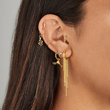 LUSH 925 SILVER 18K GOLD PLATED TASSEL EARING