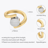 LUSH 18k GOLD PLATED STAINLESS STEEL GEOMETRIC RING