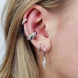 LUSH 925 SILVER Luxury Earcuff Hoop Hypoallergenic Star Zircon