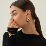 LUSH 18K GOLD PLATED SMOOTH GEOMETRIC TRIANGLE BRACELET