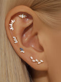 LUSH 925 SILVER 18K GOLD PLATED FLAT BACK OPAL PIERCING