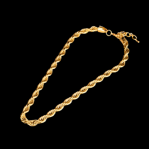 LUSH 18K GOLD PLATED STAINLESS STEEL 8MM CUBAN CHAIN NECKLACE