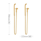 LUSH 18k GOLD PLATED STAINLESS STEEL CHAIN LONG EARRINGS