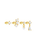 LUSH 925 SILVER 18K GOLD PLATED PEARL EARING 4 PCS SET