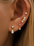 LUSH 925 SILVER 18K GOLD PLATED PEARL EARING 4 PCS SET