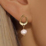 LUSH 925 SILVER PEARL Huggie Hoop Earring