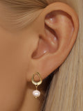 LUSH 925 SILVER PEARL Huggie Hoop Earring