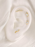 LUSH 925 SILVER 925 Sterling Silver 18k Gold Plated Screw Backs Piercing Earring