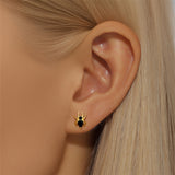 LUSH 925 SILVER 18K SPIDER ZIRCON PIERCING EARRING