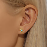 LUSH 925 SILVER GOLD AND TURQUOISE PIERCING EARRING