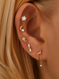 LUSH 925 SILVER 5 PCS MOON AND STARS EARRINGS SET