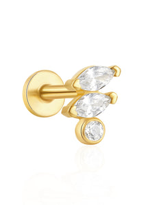 LUSH 925 SILVER PIERCING EARRING WITH 3 ZIRCON