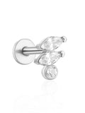 LUSH 925 SILVER PIERCING EARRING WITH 3 ZIRCON