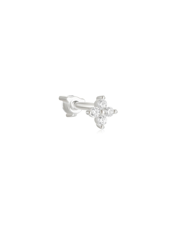 LUSH 925 SILVER  925 sterling silver wearable on both sides trendy crown design flower piercing earrings