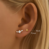 LUSH 925 SILVER 18K BACK ZICON PIERCING EARRING