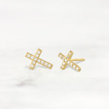 LUSH 925 SILVER SMALL CROSS STUD PAIR