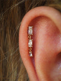 LUSH 925 SILVER PIERCING EARRING GOLD PLATED STATEMENT VINTAGE