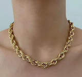 LUSH 18K GOLD PLATED STAINLESS STEEL 8MM CUBAN CHAIN NECKLACE