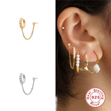 LUSH 925 SILVER Sterling Silver 18K Gold Circle Hoop Pearl Earring