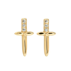 LUSH 925 SILVER DAGGER EARRING 18K GOLD PLATED