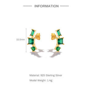 LUSH 925 SILVER 14K Gold Plated Square Earrings